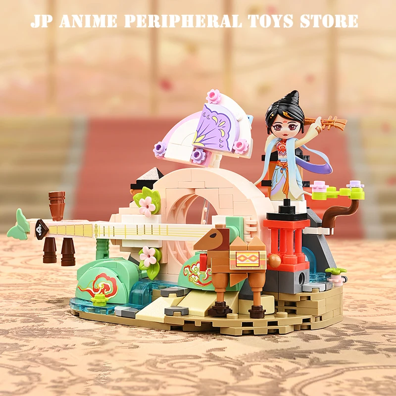 

Genuine Dunhuang Ancient Musical Instruments Scene Series Assembly Building Blocks Cartoon Pipa Model Desktop Ornaments KidsGift
