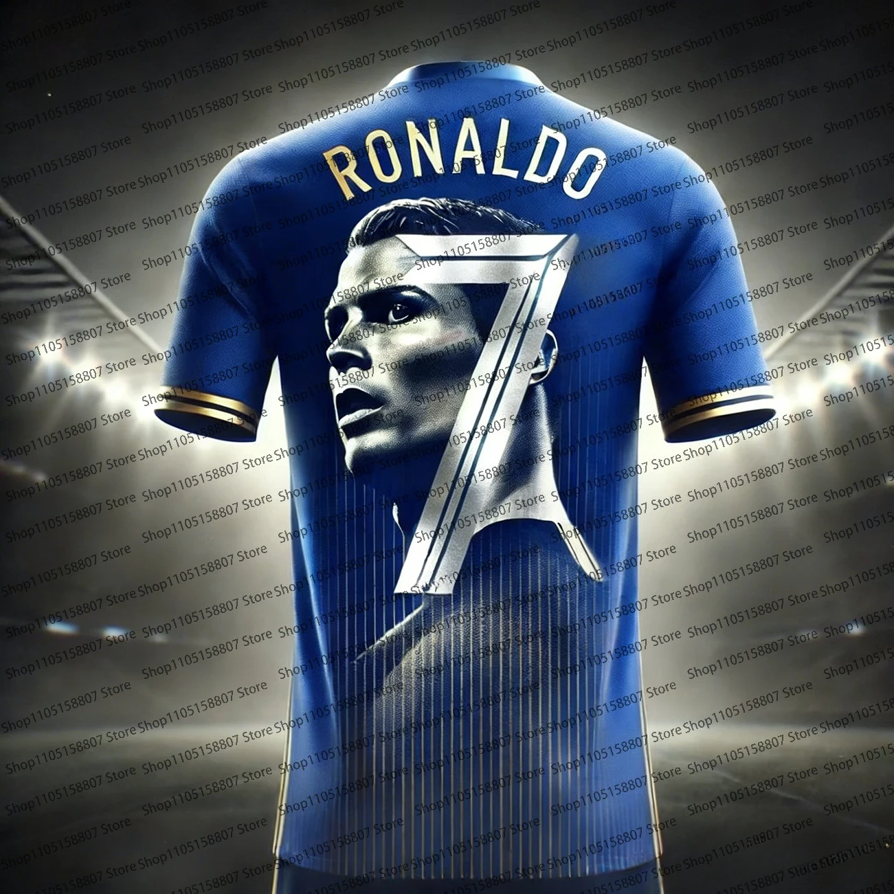 2026 الصيف الجديد كريستيانو رونالدو الذهب الأسود الطبعة التذكارية تي شيرت رياضي في الهواء الطلق التجفيف السريع من خلال جيرسي