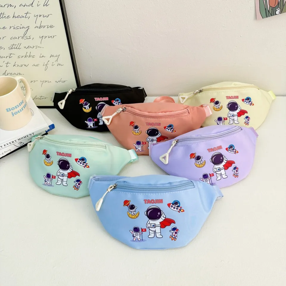 Bolsa de cintura no peito com estampa de astronauta elegante, design leve para uso ativo