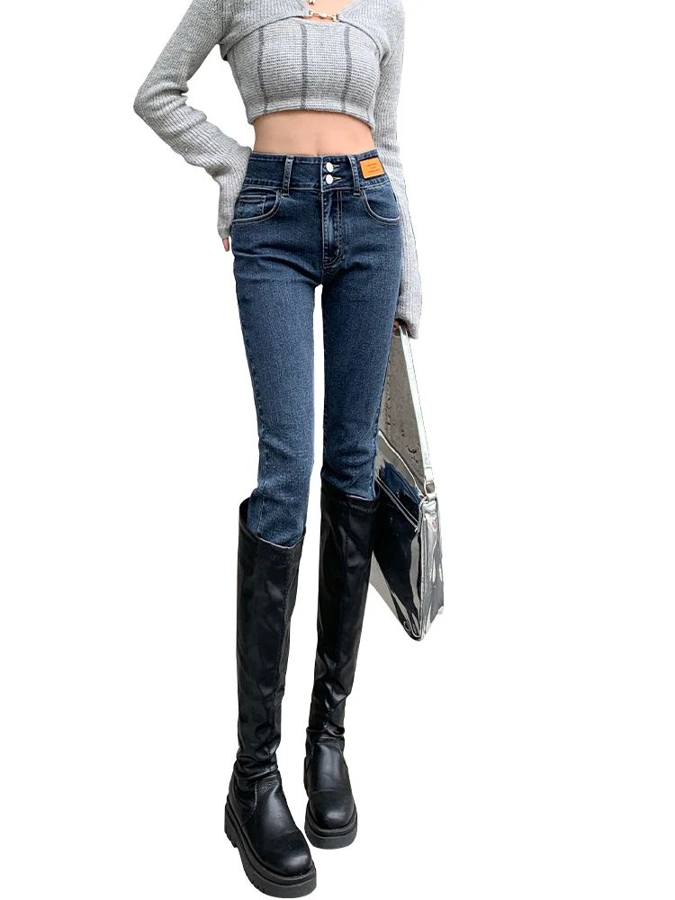 

High Waist Slim Fit Bla Denim Jeans Women's Spring Faion 2023 Elastici Pencil Pants plus Size Ladies Faion Trend