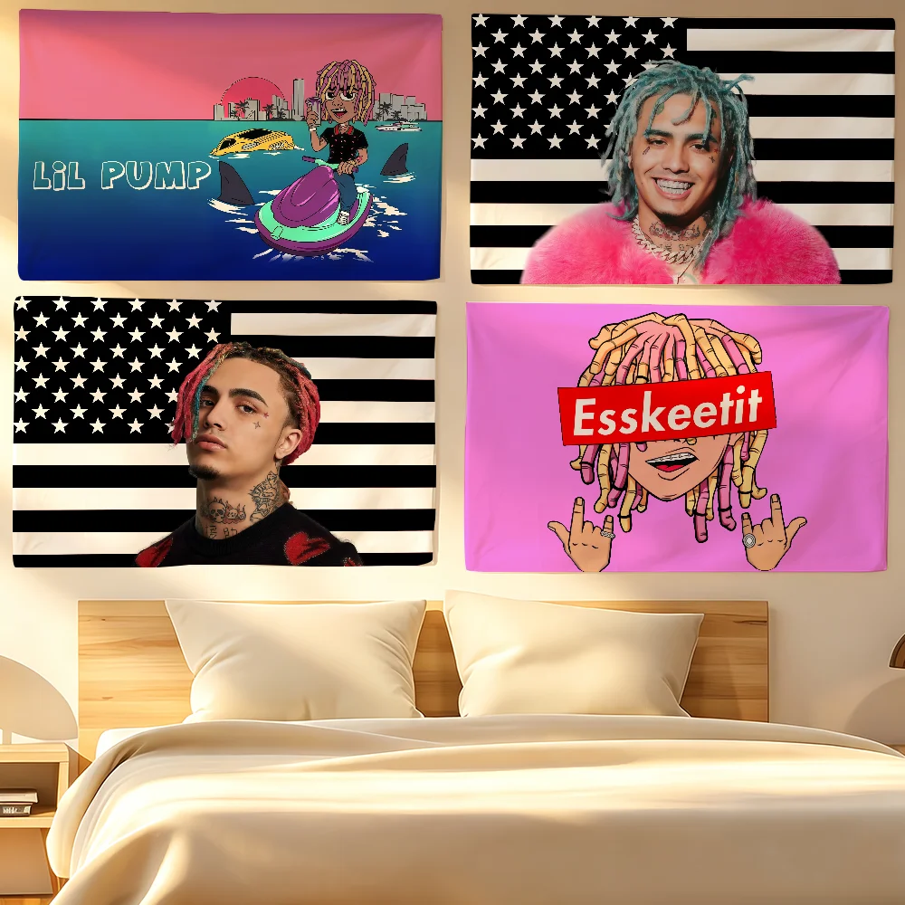 Rapper L-Lil P-Pump Flag Banner For Sports Matches Games Parade Rally Holiday Festival Backyard Balcony Club Bar Decor