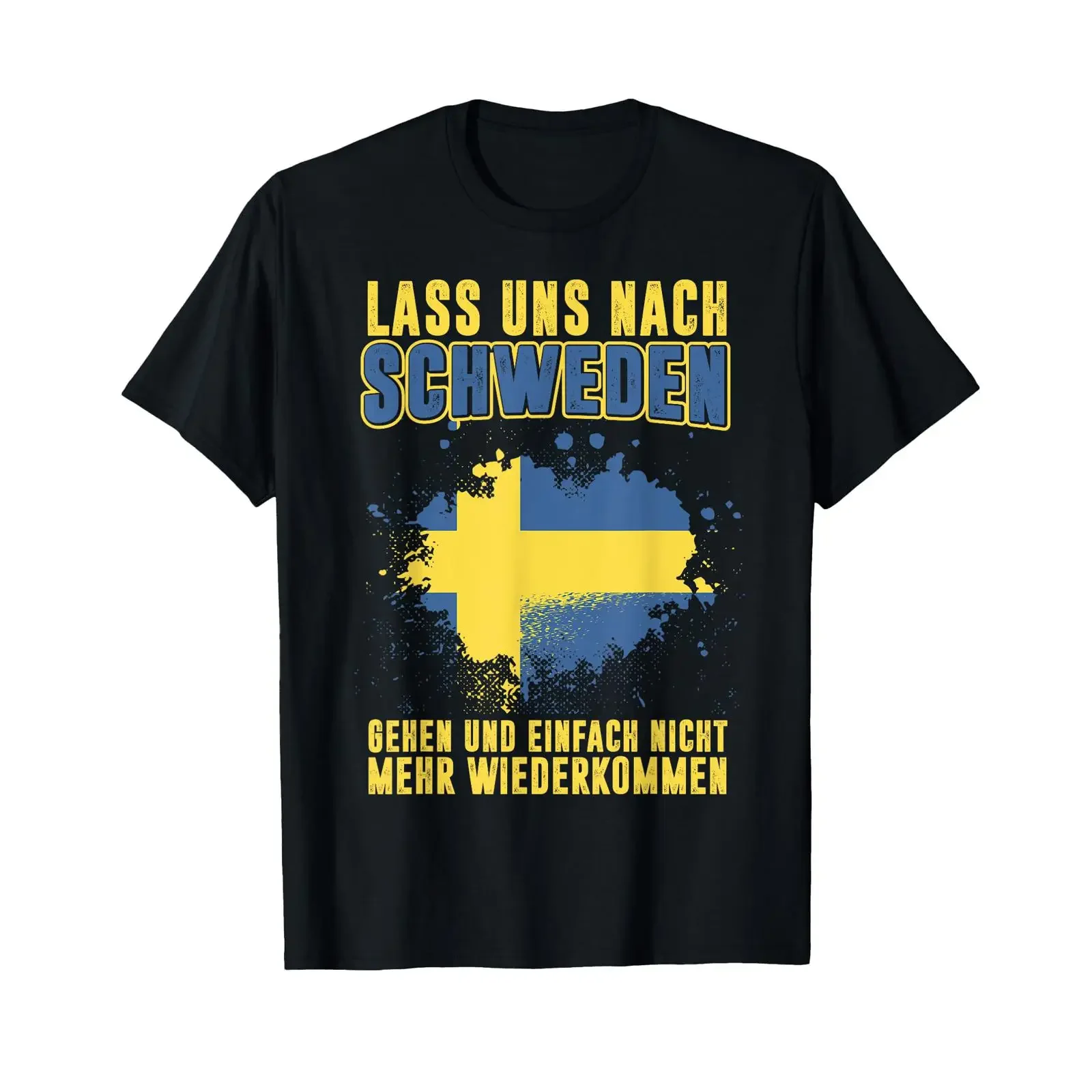 Lass uns nach Schweden lustiger Schwedisch Spruch Sweden T Shirt black vintage Washed Stylish Slightly Breathable streetwear