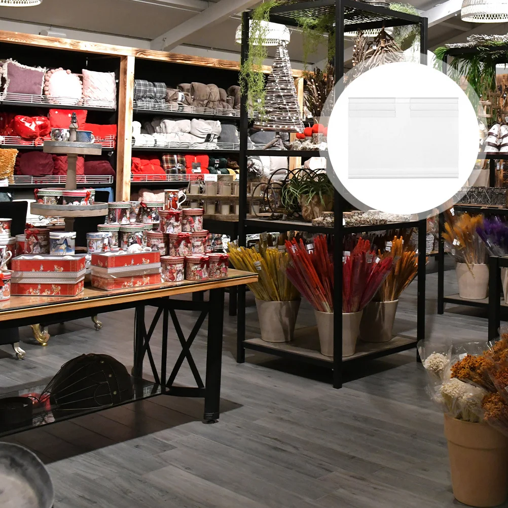 

20pcs Pvc Price Tag Holders Transparent Lightweight For Supermarket Shelf Label Display Retail Accessories Sign Stand