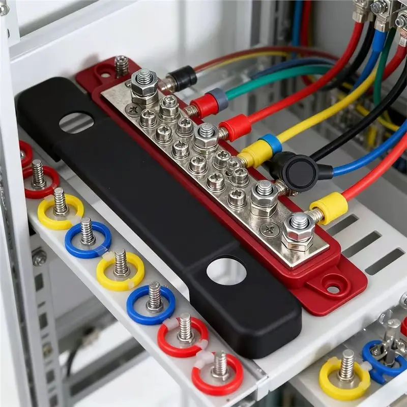 Positive Negative 12 Point Bus Bar Power Distribution Block Termianl Terminal 48V 150A Battery Power Distribution System