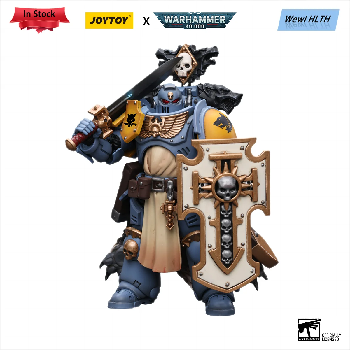 

[IN STOCK] JOYTOY Action Figure 1/18 Warhammer 40k Space Wolves Bladeguard Veteran Anime Military Model gifts