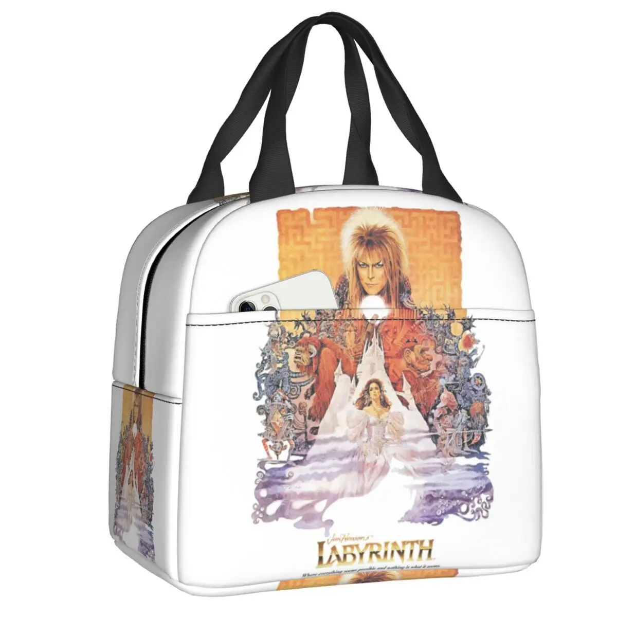 Sac à lunch Labyrinth Jareth The Goblin King pour femme, glacière étanche, boîte à bento isotherme thermique, travail, pique-nique, voyage, sacs alimentaires