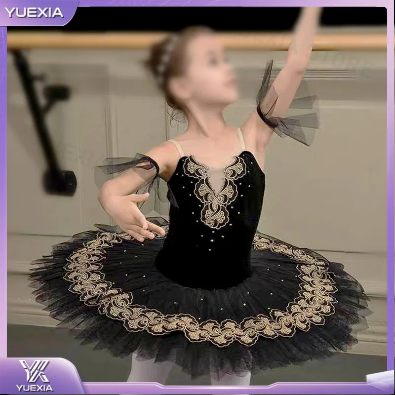 

Girls Ballet Dress with Embroidery Sleeveless Tutu Skirt for Stage Performance Swan Lake Dance Costume Childrens Ballet