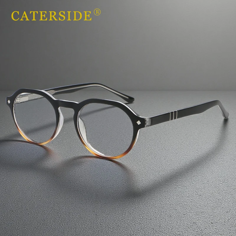 CATERSIDE Neue Mode Rezept Brillen Runde einfache Design Brillengestelle Anti Bluelight Computer Brilleoptical