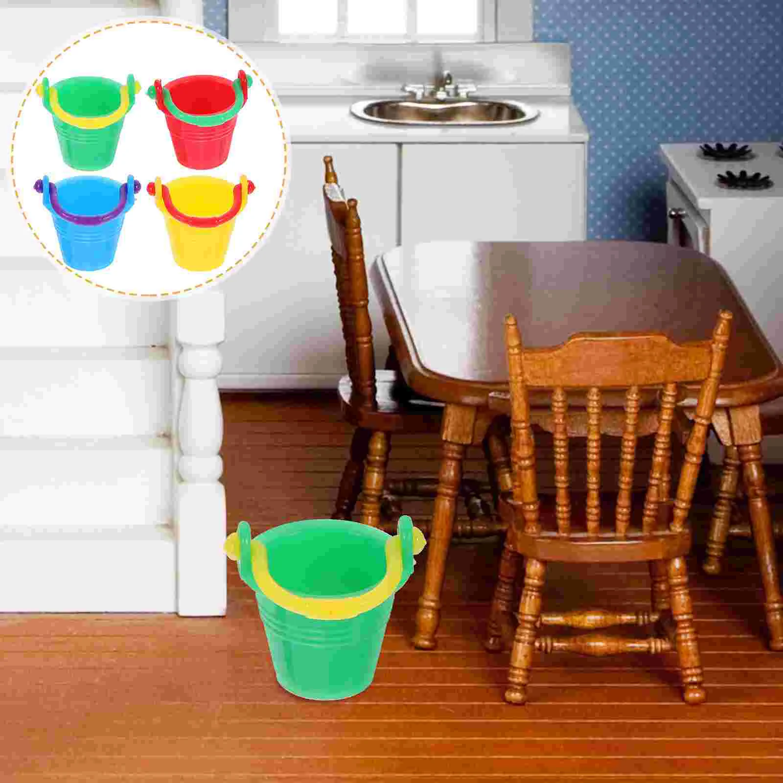 10 Pcs Mini House Bucket Photo Decoration Miniature Home Blank Beer Coolers