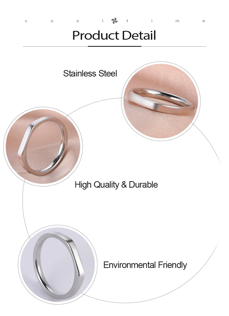 Cooltime Mode Einfacher Paar Ring für Frauen Männer Minimalistischer Goldfarbener Fingerring Liebespaar Hochzeit Verlobungsgeschenk Schmuck – Detail 4