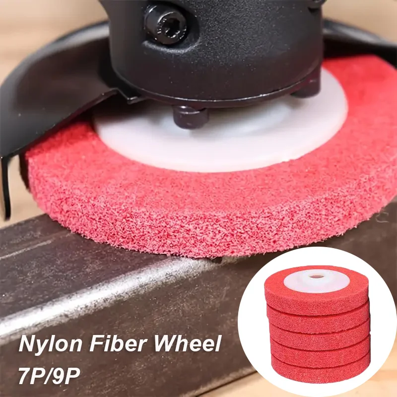 For Metal Removal, Wood Crafts Cleaning 5pcs 4-inch Nylon Wheel Fiber Grinding Pad 7P/9P Polishing Buffing Disc