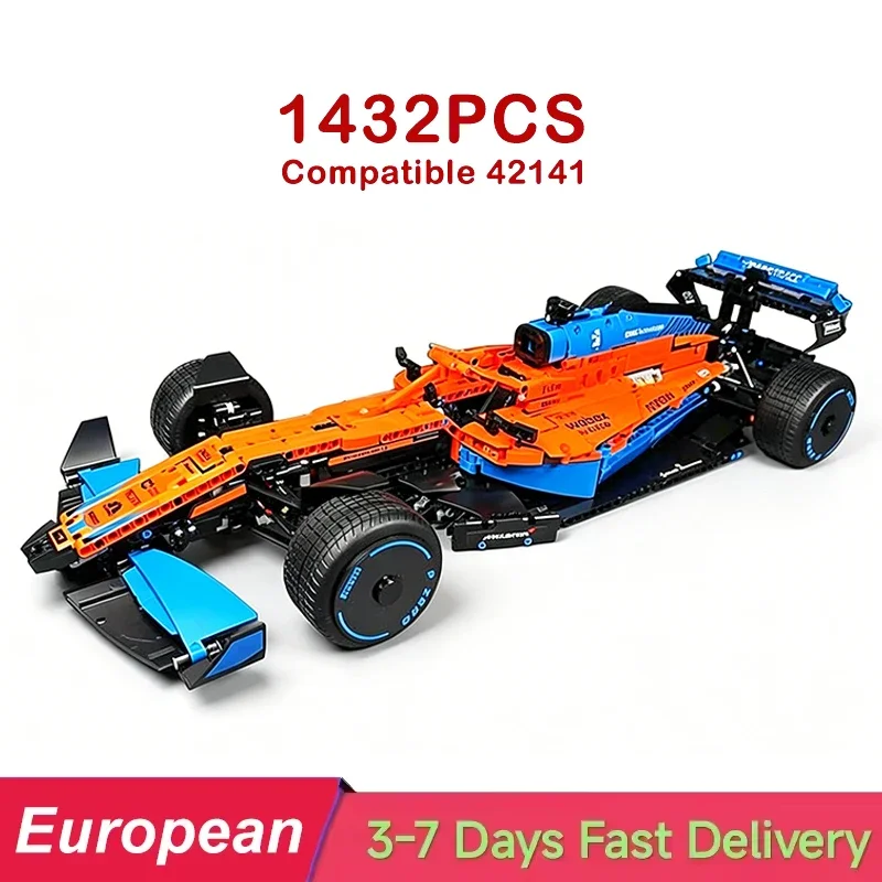 1432 Piezas de Bloques de Construcción de Coche de Carreras de Fórmula Clásica 1:14, Modelo de Coche de Juguete DIY, Regalos de Cumpleaños para Adultos y Niños, Compatible con 42141