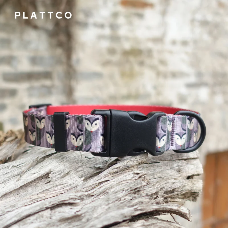 PLATTCo personalized dog collar FOCUSED OWLS collars for small medium large dogs accessories pet product pitbull 5 sizes PDC316