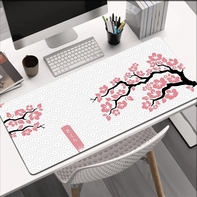 XXL Large Gaming Mousepads Sakura Mouse Pad Computer Mousemats 90x40cm Desk Pads For PC Keyboard Mats Table Rug