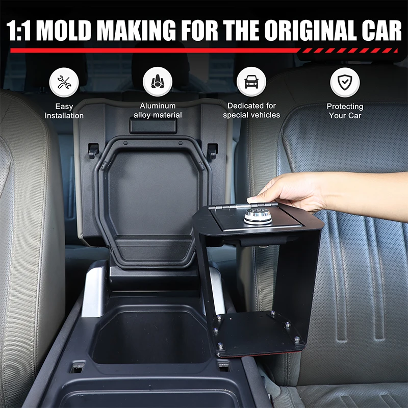 Car Center Console Armrest Lock Safe Vault Storage Box For Land Rover Defender 90 110 130 2020-2025 Car Organizer Accessories