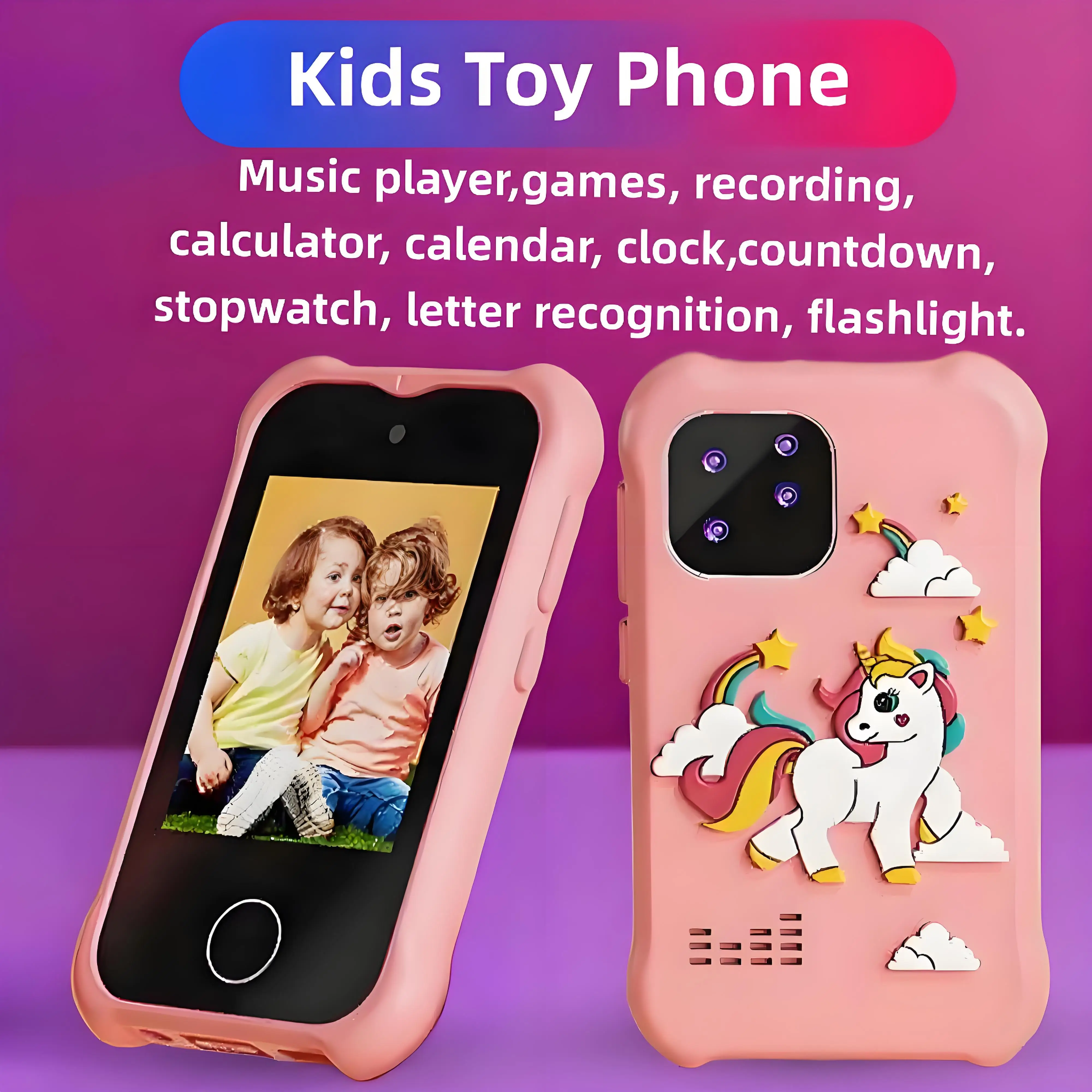 لعبة صغيرة للهاتف للأطفال هاتف ذكي مضحك تعلم التعليم لعبة الموسيقى لغز لعبة لاعب كاميرا مزدوجة ساعة تنبيه مصباح يدوي الهدايا #1