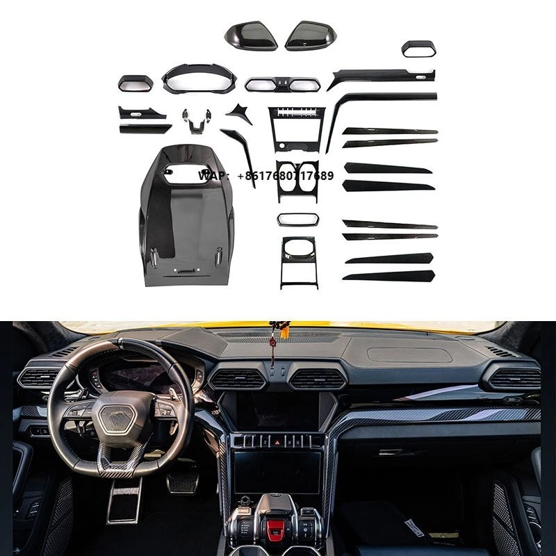 High Quality Dry Carbon Fiber Sticker Paste Style Car Interior Kits Trims Strip Auto Part Accessories 2023 for Urus