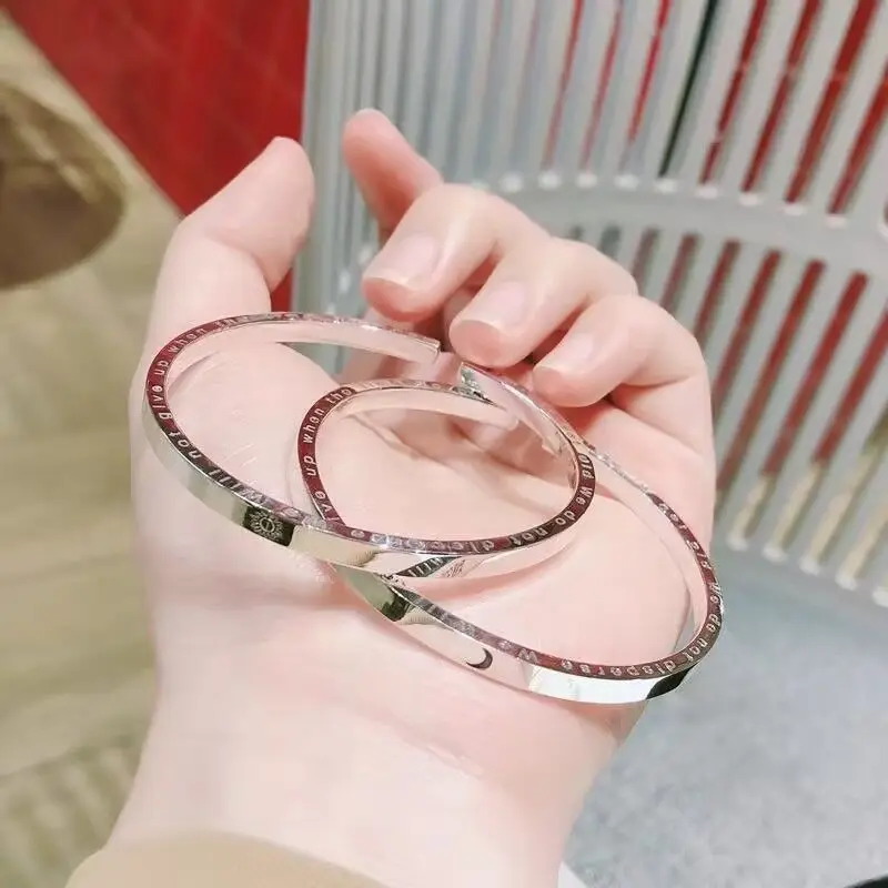 And Moon Unisex Silver S999 Lover, Wife, Best Friend, Valentine'S Day, English Bracelet