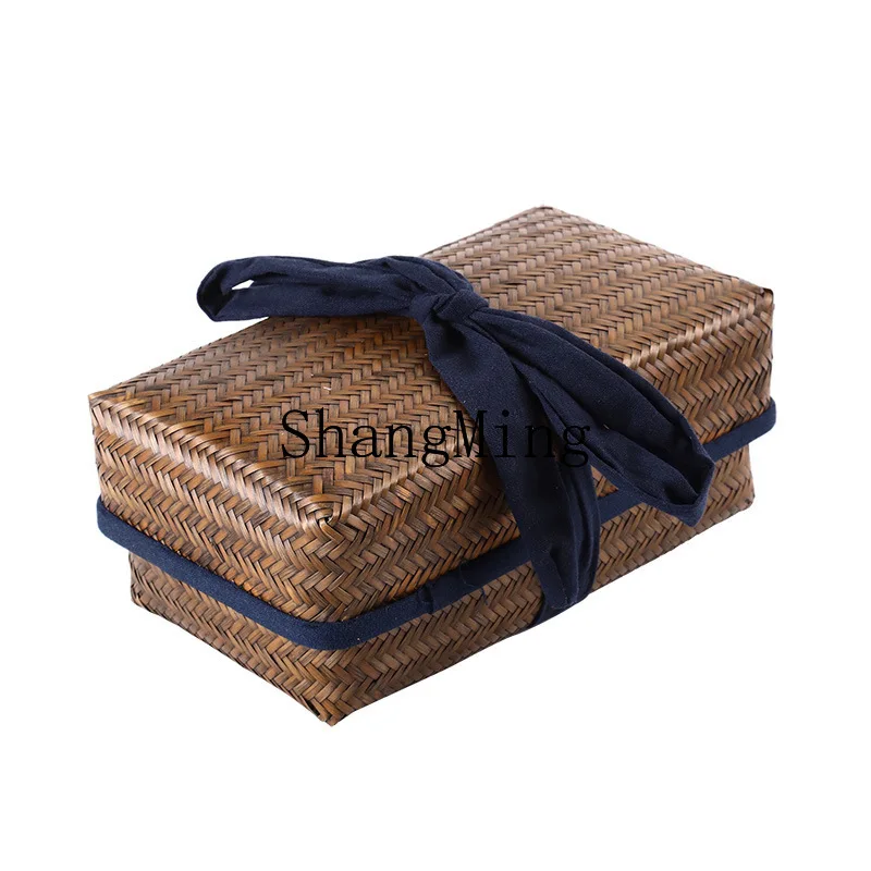 

PYH bamboo woven retro storage bag, handwoven ornamental bamboo basket, handmade bamboo woven cloth bag