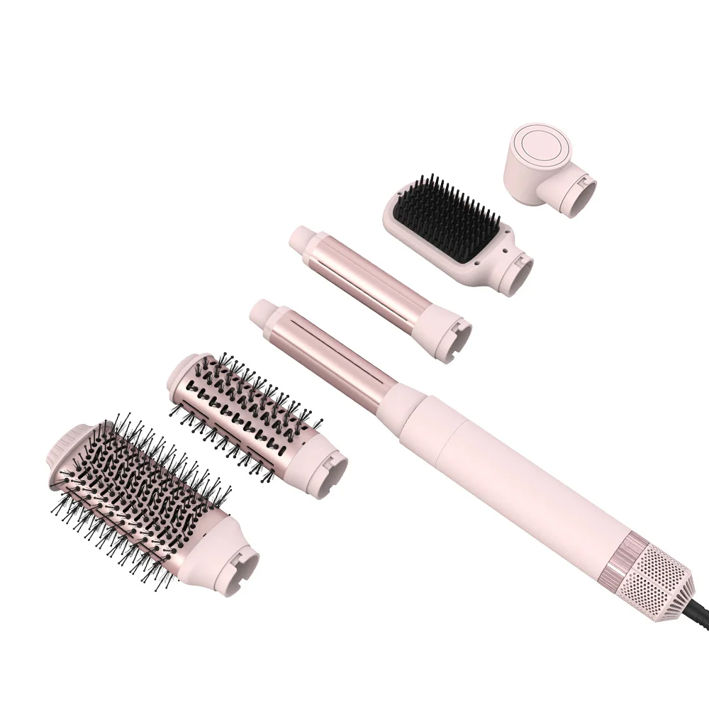 

Стайлер для волос 5 в 1, профессиональный высокоскоростной стайлер с горячим воздухом, щетка для фена без вьющихся волос, пленка для стайлера без повреждений нагрева - для волос