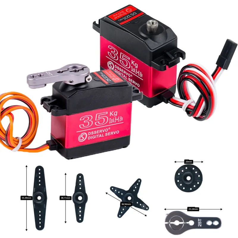 4 個/セット 35KG デジタル DS3235 サーボモーター 180/270 °   高トルクメタルギアサーボおもちゃの部品 1:8 1:10 1:12 RC カー車両ロボット用