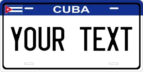 Cuba Blue License Plate Personalized Custom Auto Bike Motorcycle Moped Tag Aluminum