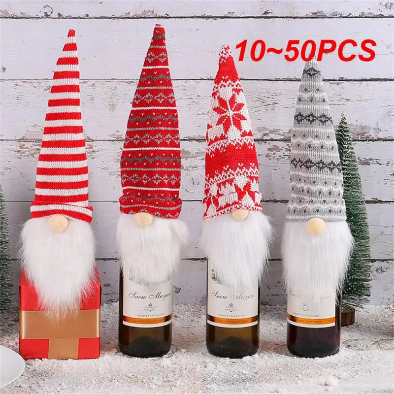 10~50PCS Knitted Hat Wine Bottle Cover Not Easy To Fall Off Unique Design Stylish Festive Party Decorations