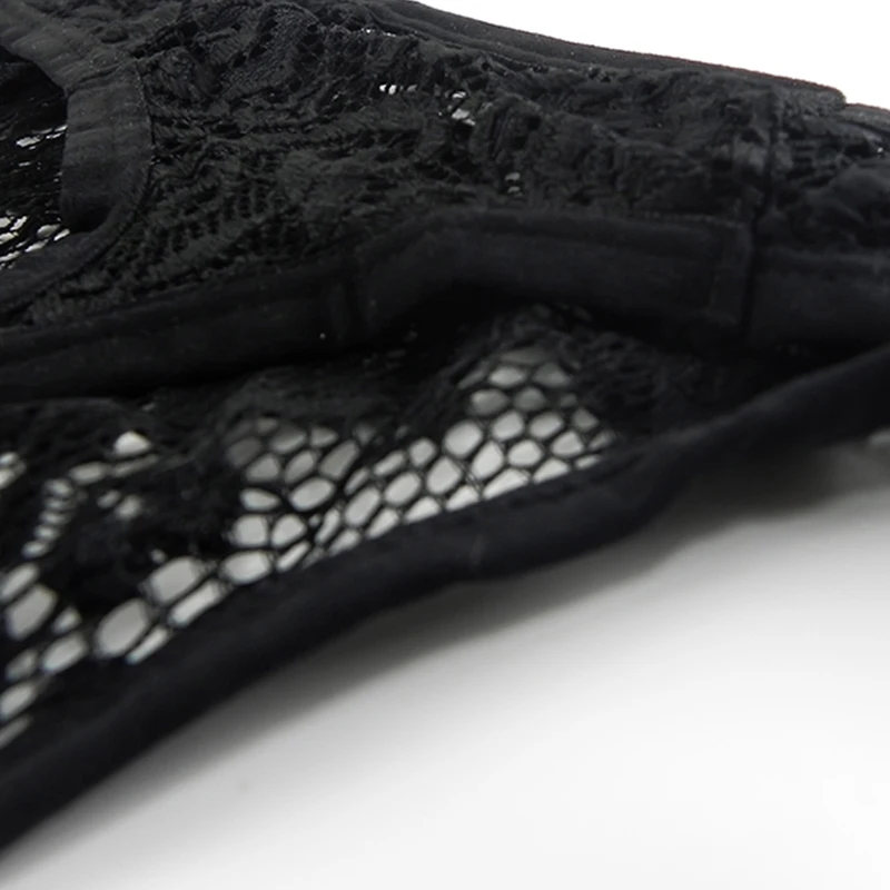 ملابس داخلية مثيرة للرجال من الدانتيل ثونج ملابس داخلية شبكية شفافة شفافة منخفضة الارتفاع ملابس داخلية للرجال على شكل حرف T من الخلف