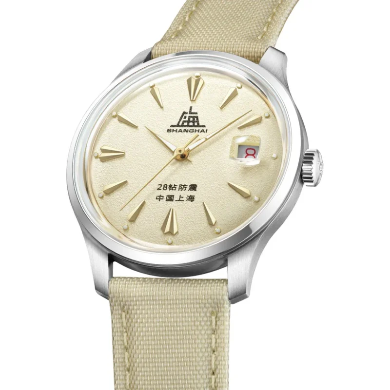 Shanghai Watch A623 Reissue 36mm Men's Automatic Mechanical Watch With Frosted Dial Luminous Stainless Steel Sapphire Men Watch