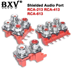 2PCS New PCB Mount Stereo Audio Video Jack RCA-213 RCA-413 RCA-613 Lotus Seat 2 4 6 Bit/hole AV-8.4-13 Shielded Audio Ports
