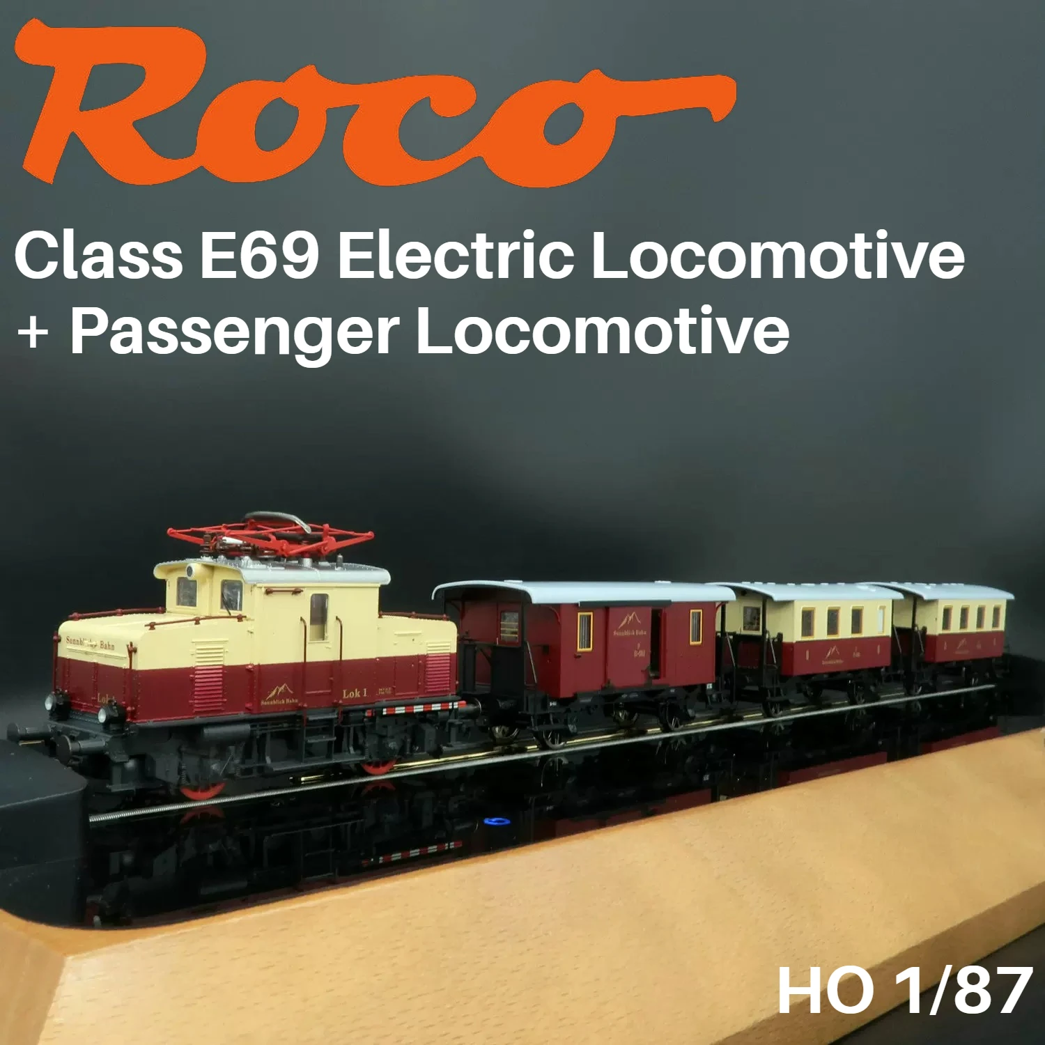ROCO HO Scale 1/87 Train Model E69 Electric Locomotive + Passenger Cars Set Analogue / Digital Sound Version Optional Train Set