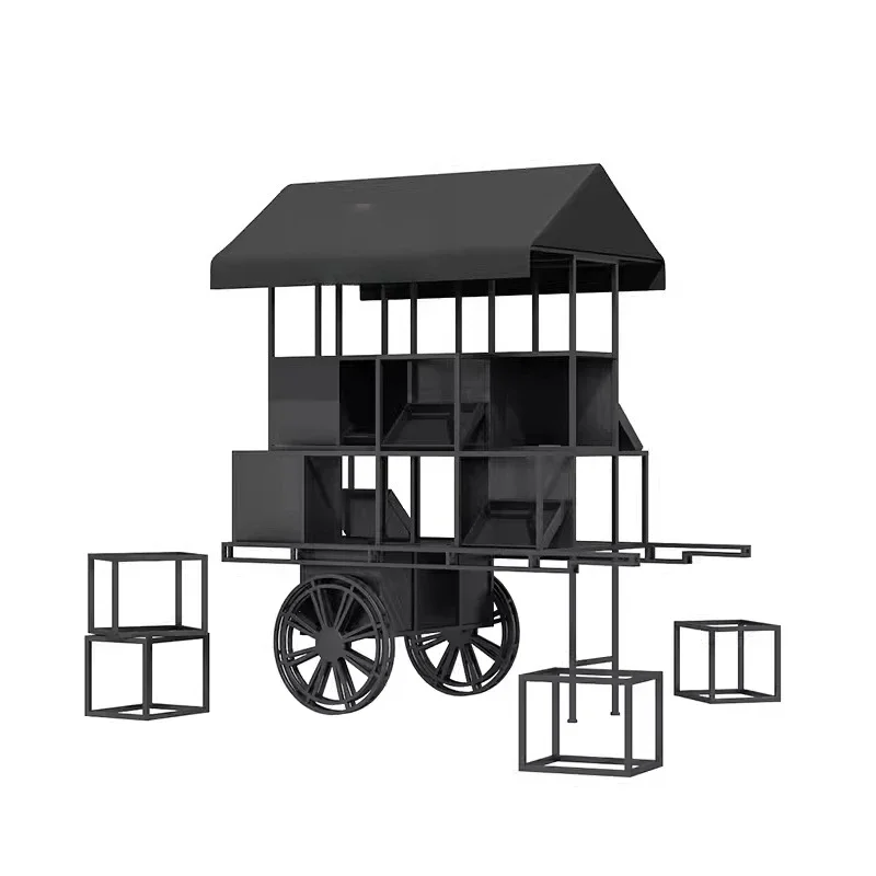 

Wrought iron float promotional car display stand market stall flower stall car indoor and outdoor flower shop mobile goods