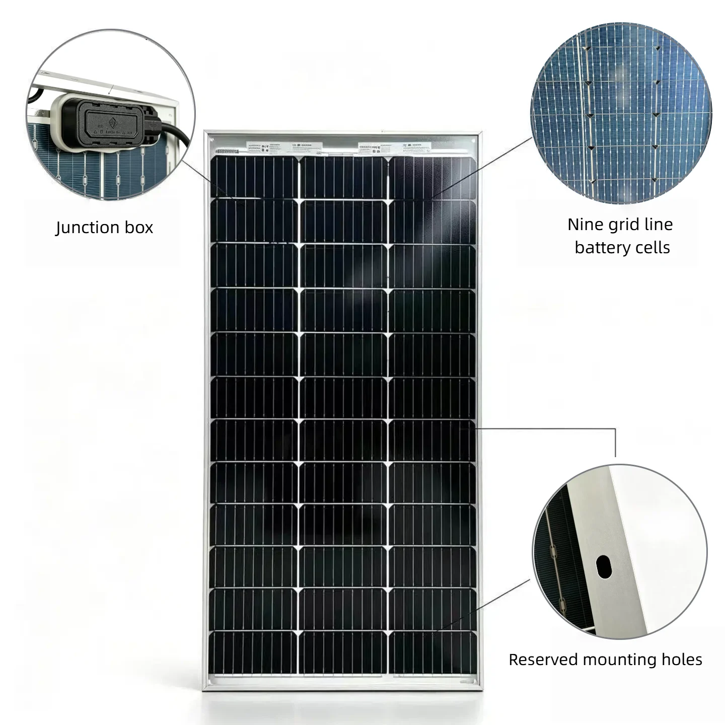 2Pcs 12V 100W Solar Panel N-Type Bifacial 200W, 16BB
