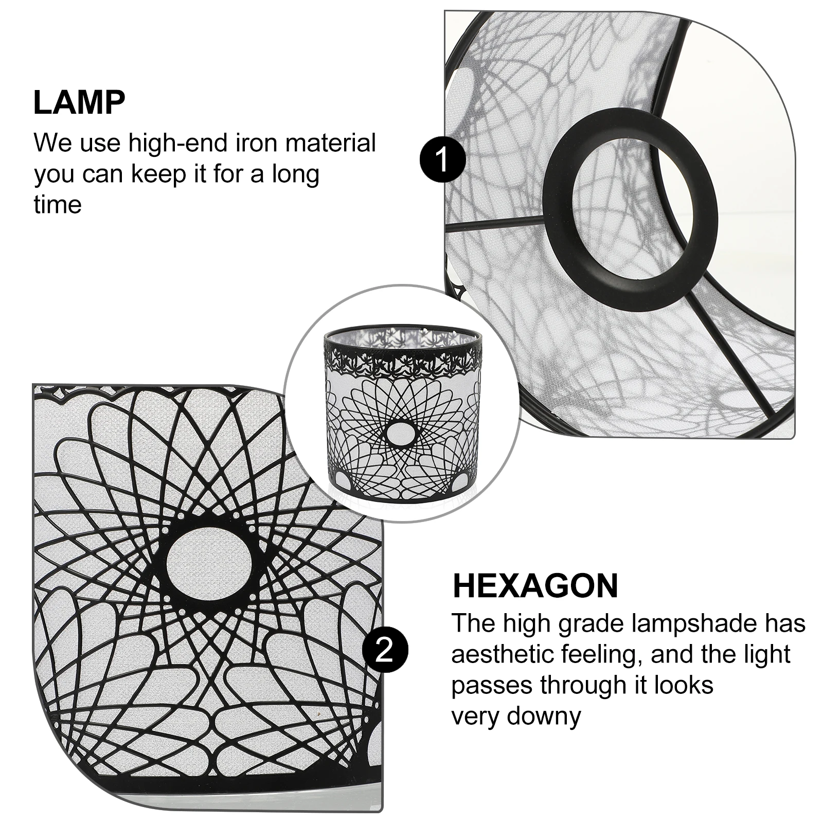 

Drum Lampshade Iron Metal Vintage Style for Pendant Table Lamp Cover Chandelier Light Shade Bedroom Living Room Decor