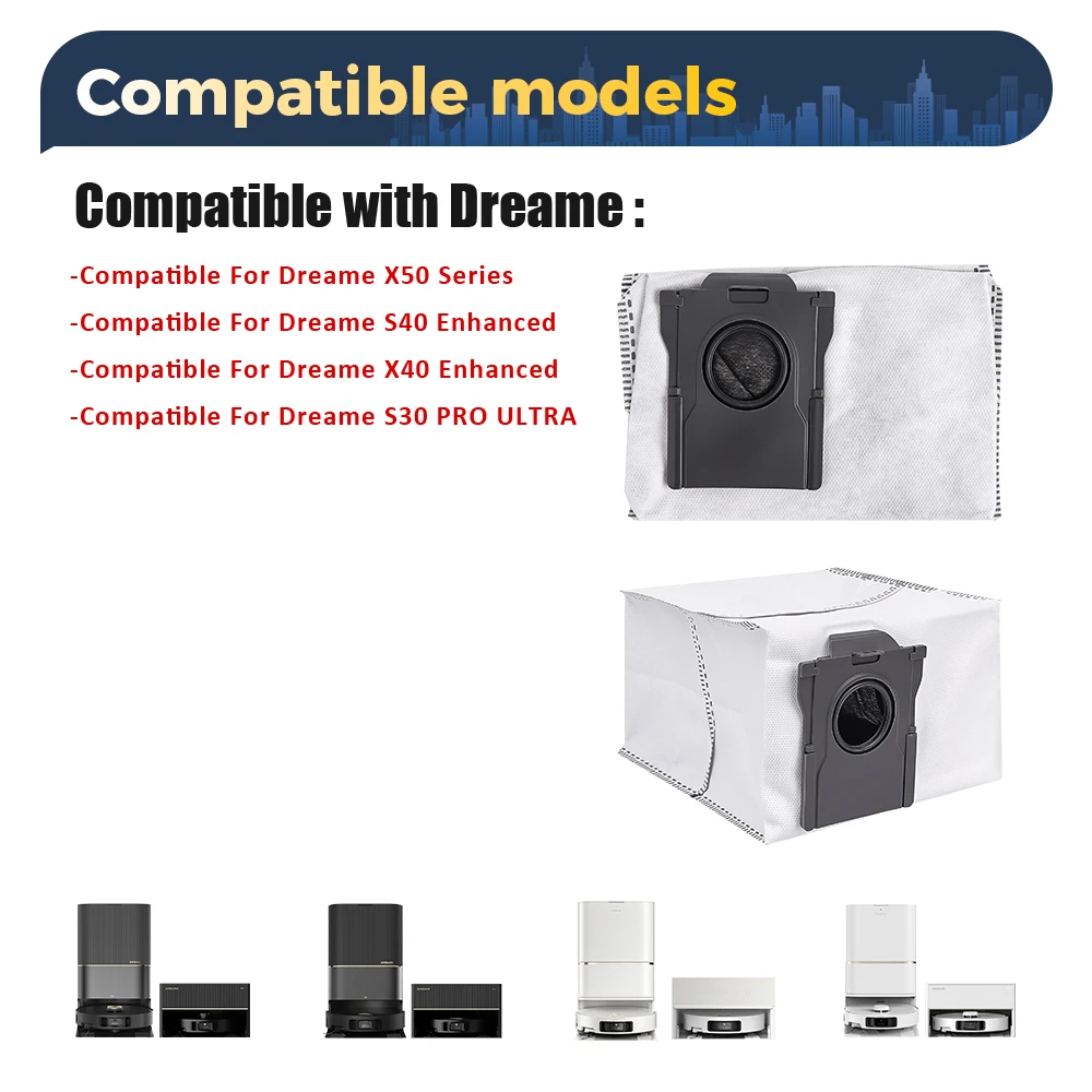 High Capacity Dust Bags For Dreame X50 X50 Ultra X50 Master X50 Pro X40 Enhanced S30 Pro Ultra X40 Pro Ultra Replacement Parts