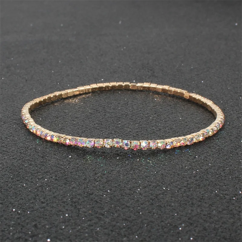 

Charm Boutique Thin Bracelet Colored Zircon Bangle For Women Girl Trendy Jewelry Exquisite Decoration 2024