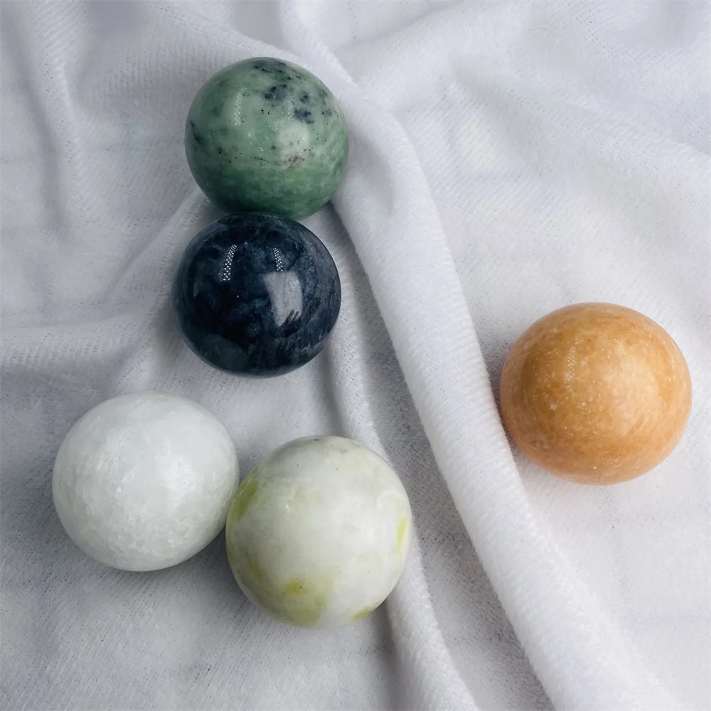 1Pair Natural Jade Baoding Ball Fitness Handball Quartz Sphere Relaxation Hand Wrist Exercise Massage Therapy Healing Stone view 6