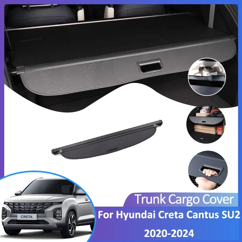 For Hyundai Creta Cantus SU2 Accessorie 2020 2021 2022 2023 2024 Auto Rear Curtain Trunk Retractable Cargo Cover storage Luggage