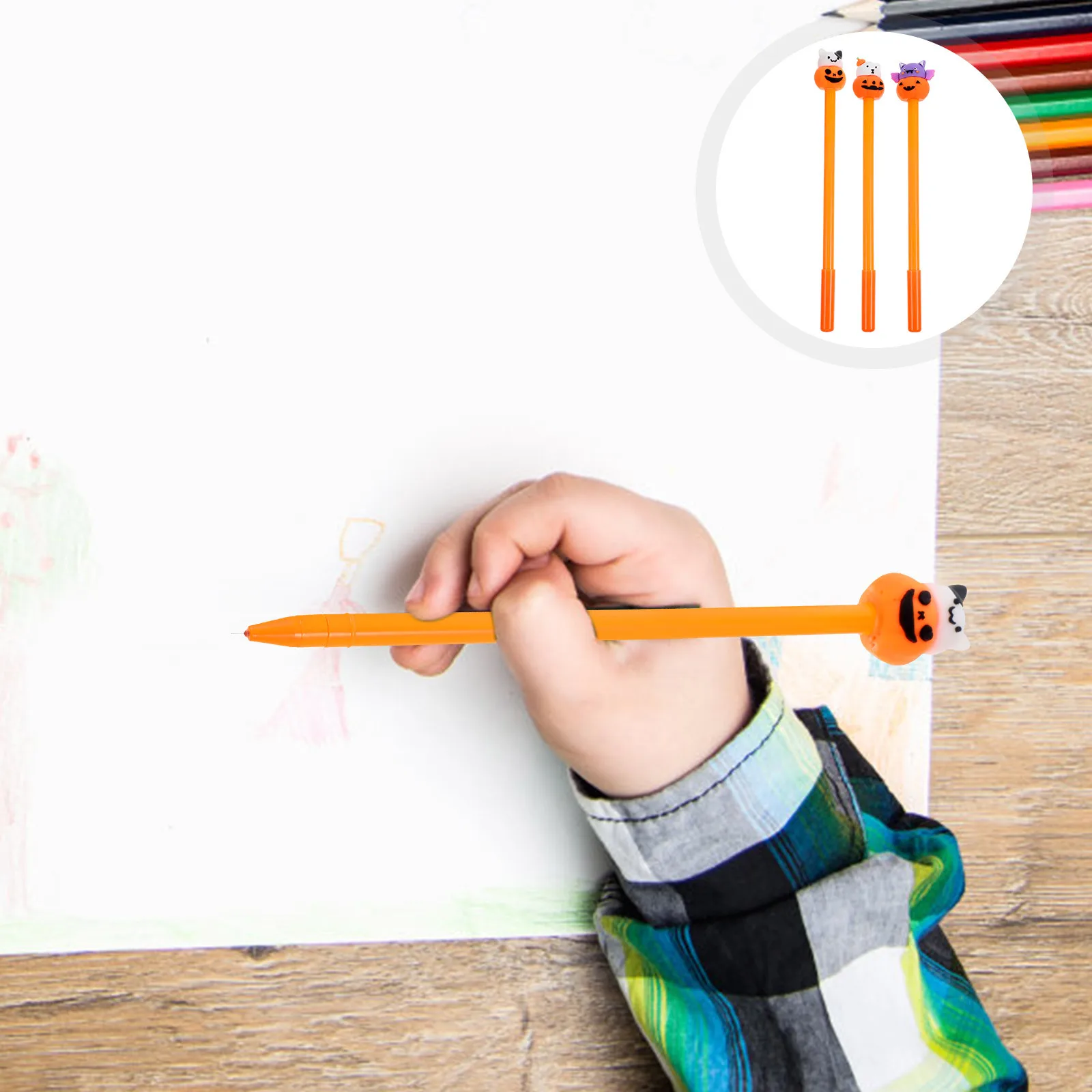 

3Pcs Halloween Pumpkin Pens Cute Kawaii Signature Writing Stationery for Students Teachers Gifts Halloween Pens