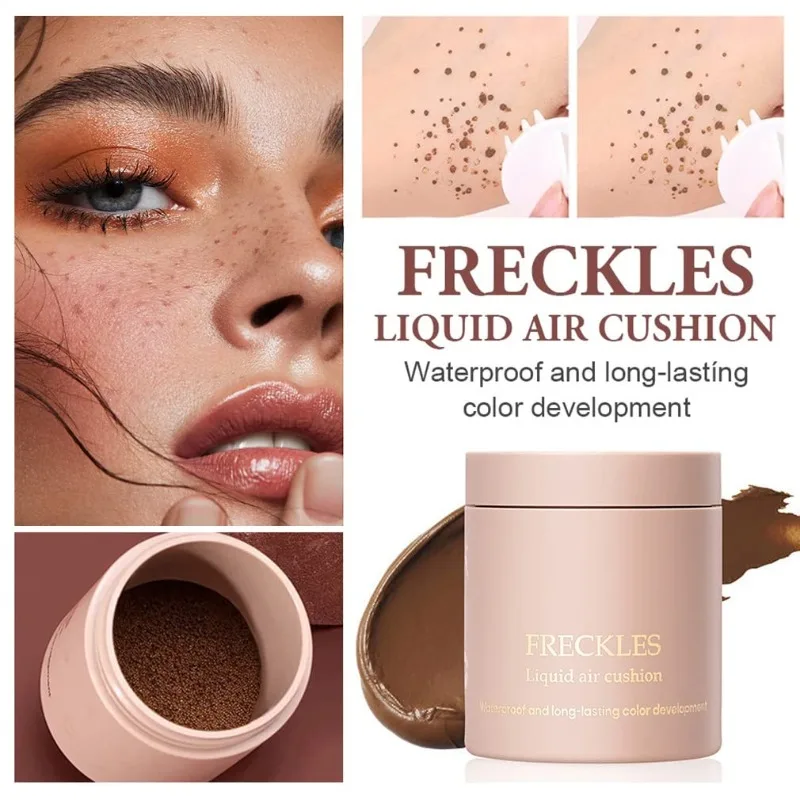 Natural Freckle Pen Soft Brown Stamp Air Cushion Freckle Removal Makeup Waterproof Lasting Spot Pen Dot Facial Body Painting Pen