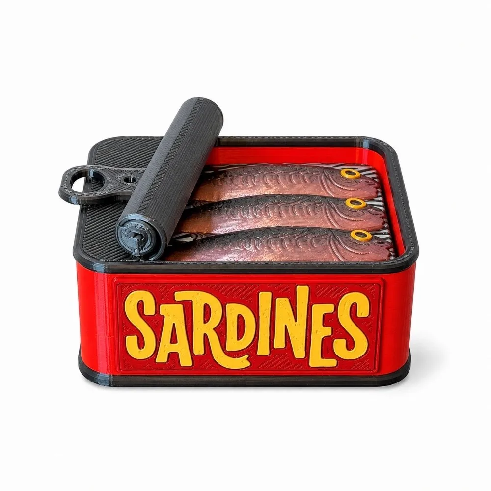 3D Printed Sardine Clicker Press Sound Device Cute Design Novelty Sardine Cookie Puzzle Button Simulation