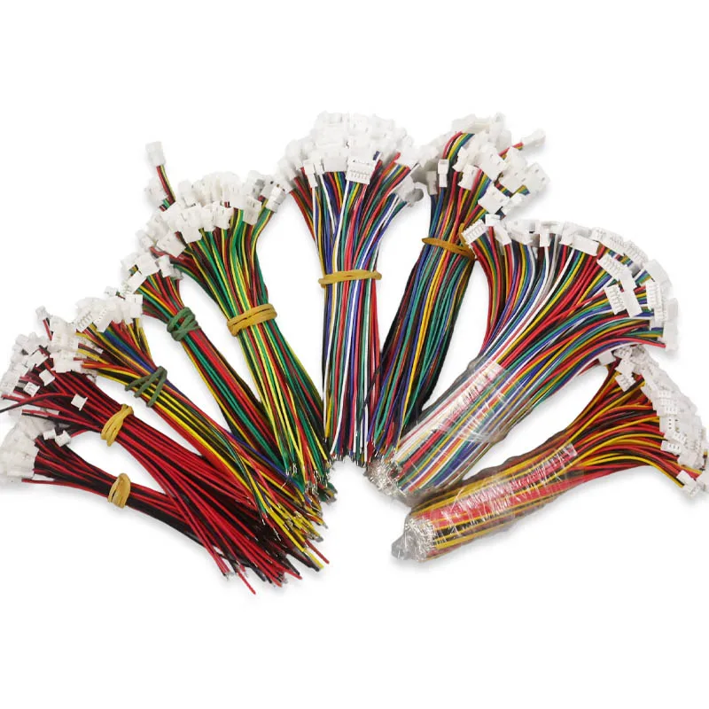10Pairs Mini JST 1.25mm Connector Pitch 1.25mm Male Plug Female Jack Socket 2P/3/4/5/6 Pin Connectors with Wire Cable 10CM