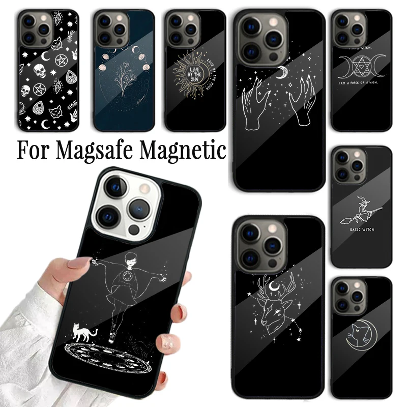 

Магнитный чехол Magsafe для iPhone 16 15 14 13 12 Mini 11 Pro Max Plus с функцией беспроводной зарядки