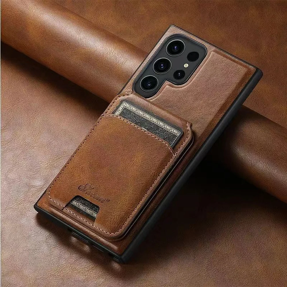 SUTENI Luxury Wallet Phone Case Card Holder Leather Magnetic Pocket Cover For Samsung Galaxy S24 S23 S22 Plus Ultra Note 20Ultra