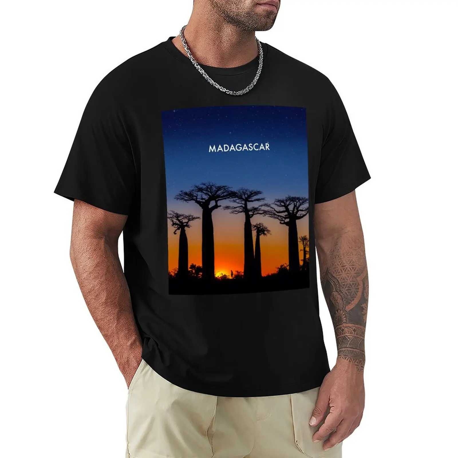 

Madagascar Modern Travel Poster T-Shirt graphic tee shirt plus size tops mens plain t shirts