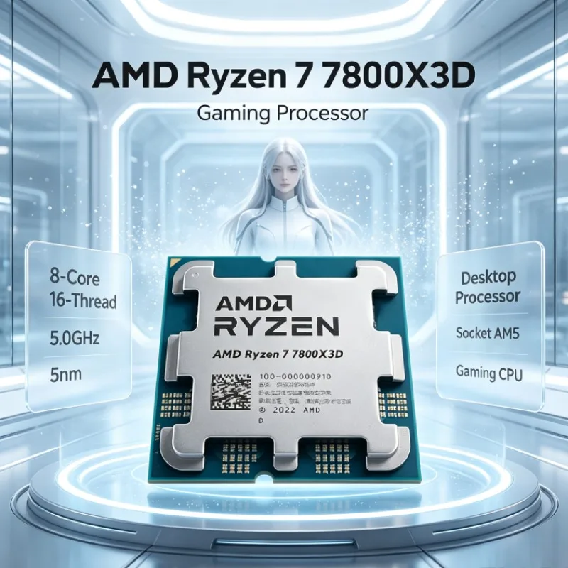 AMD Ryzen R7 7800X3D Processor 5nm 5.0GHz Eight-Core Sixteen-Thread 96M Cache AM5 100-100000910