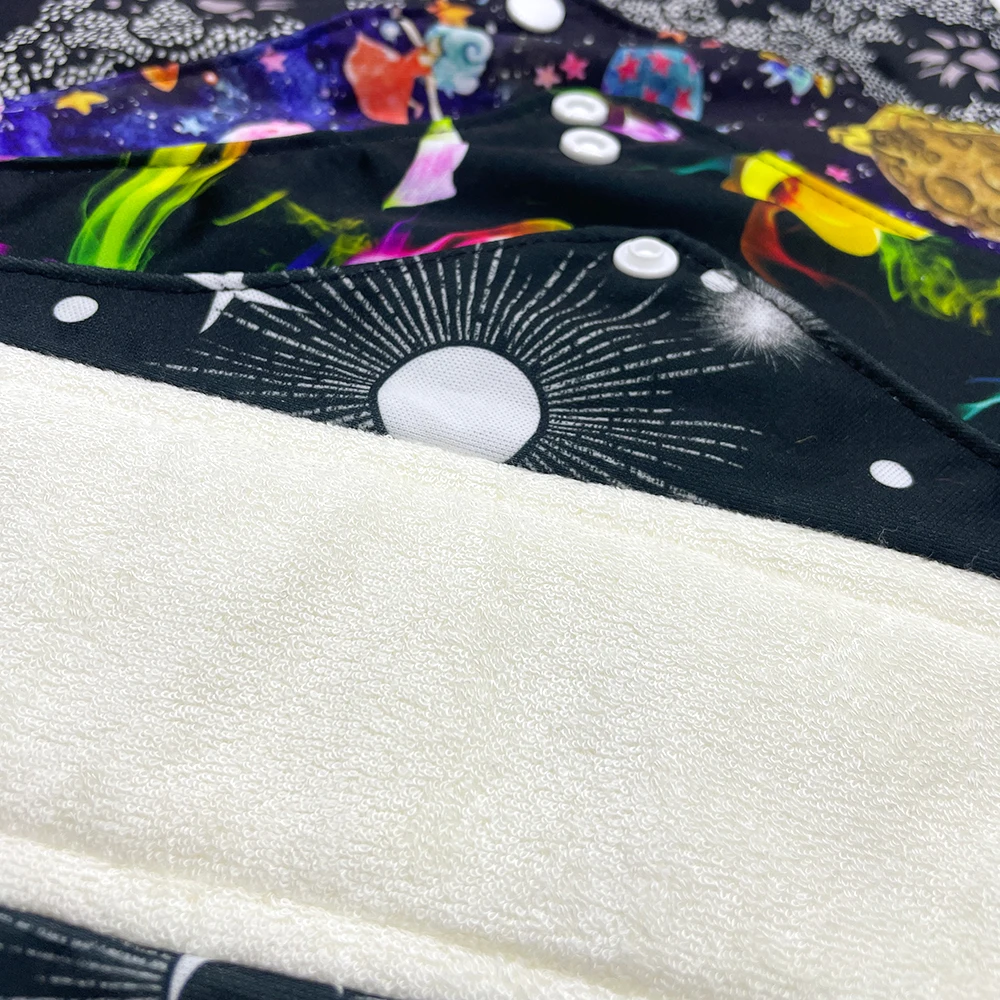 فوط صحية نسائية قابلة للغسل بأجنحة، فوط صحية يومية قابلة لإعادة الاستخدام، مجموعة وسادات داخلية من الخيزران ماصة #6