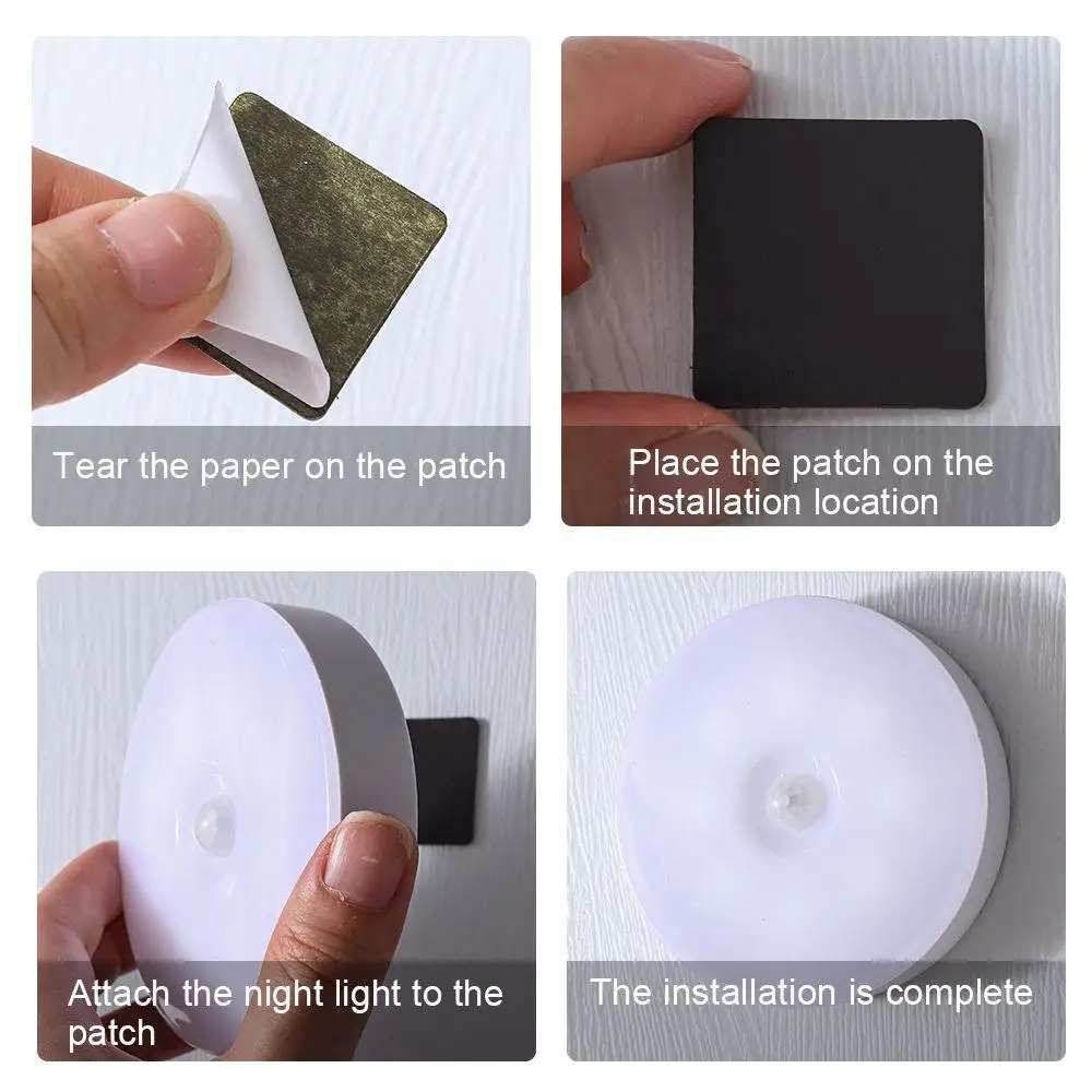 Cabinet Bedroom Kitchen Human Body Induction Lights USB Rechargeable LED Wireless Night Light Motion Sensor