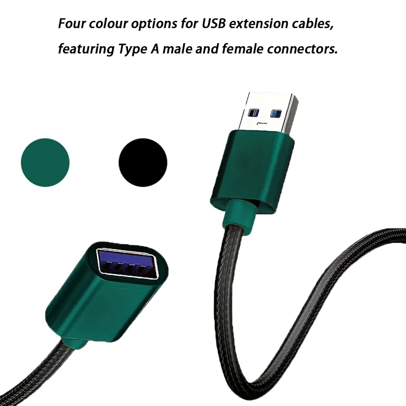 USB Extension Cable Male to Female, High‑Speed USB Extender Cord for Keyboard Mouse Game Console U Disk Printer Camera