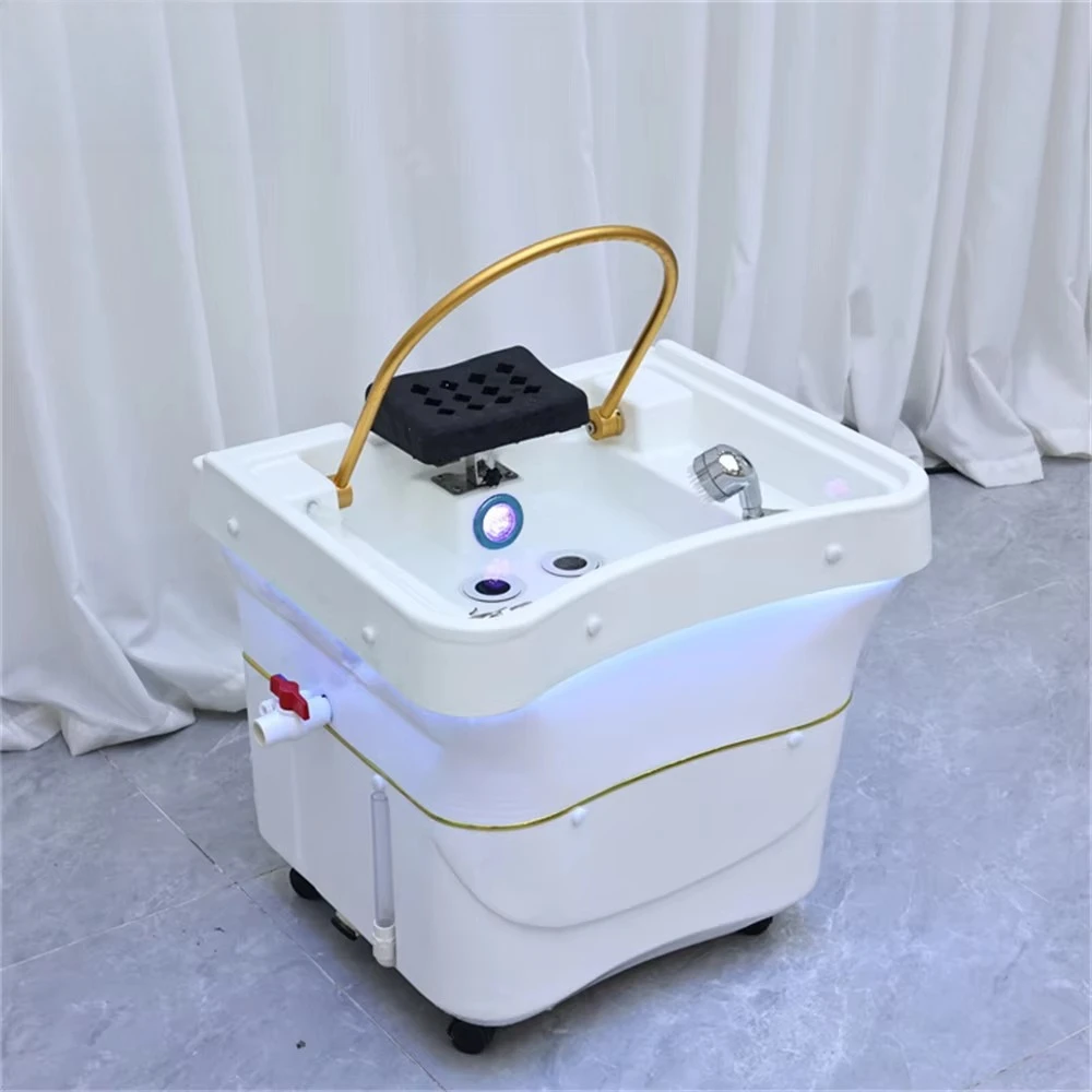Movable Heating Water Head Therapy Thai Spa Portable Shampoo Basin Shampoo Bed for Salon Head Water Therapy Shampoo Basin